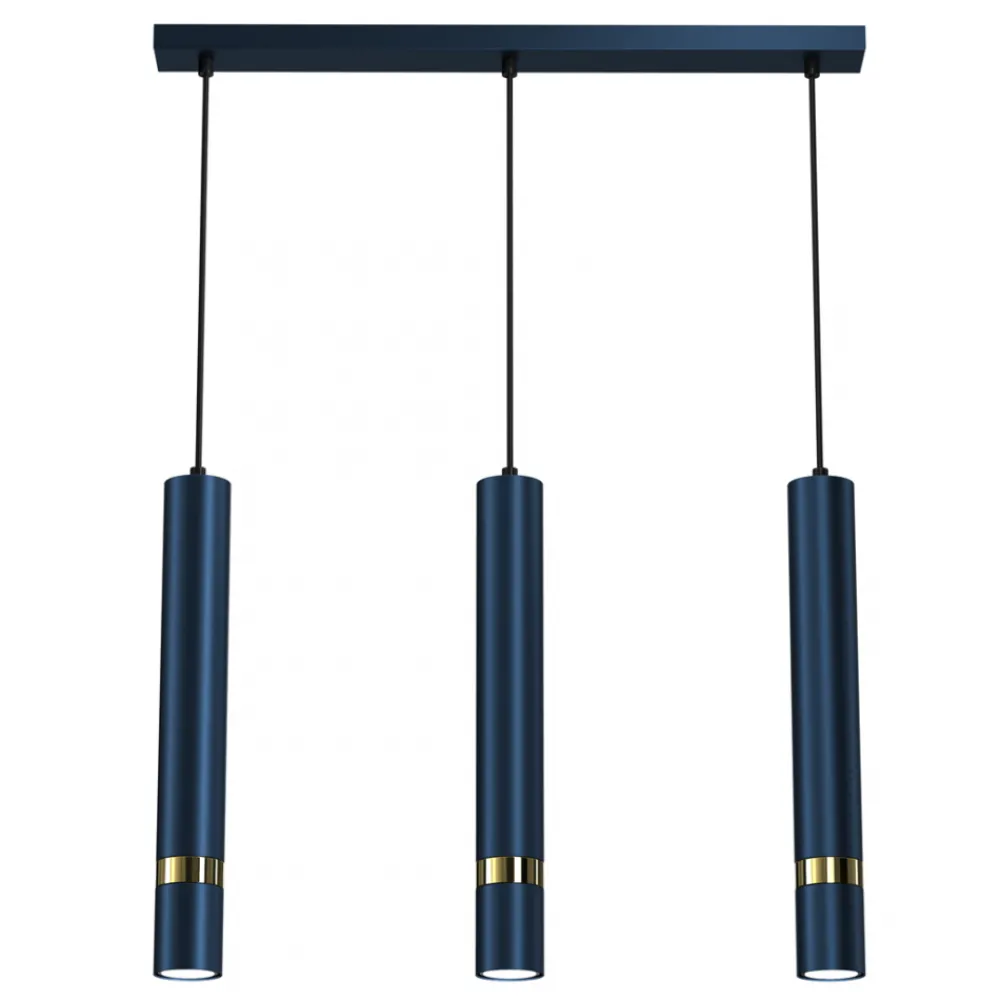 Lampa Wisząca JOKER Niebieski Złoty Tuby 3xGU10 * Eko-light Outlet