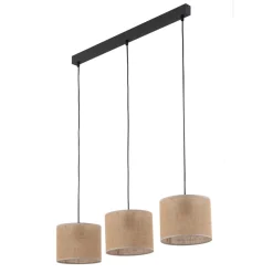 Lampa Wisząca JUTA Czarny Brązowy Boho Abażury 3xE27 * TK Lighting
