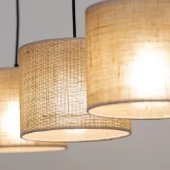 Lampa Wisząca JUTA Czarny Brązowy Boho Abażury 3xE27 * TK Lighting