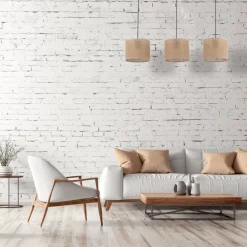 Lampa Wisząca JUTA Czarny Brązowy Boho Abażury 3xE27 * TK Lighting