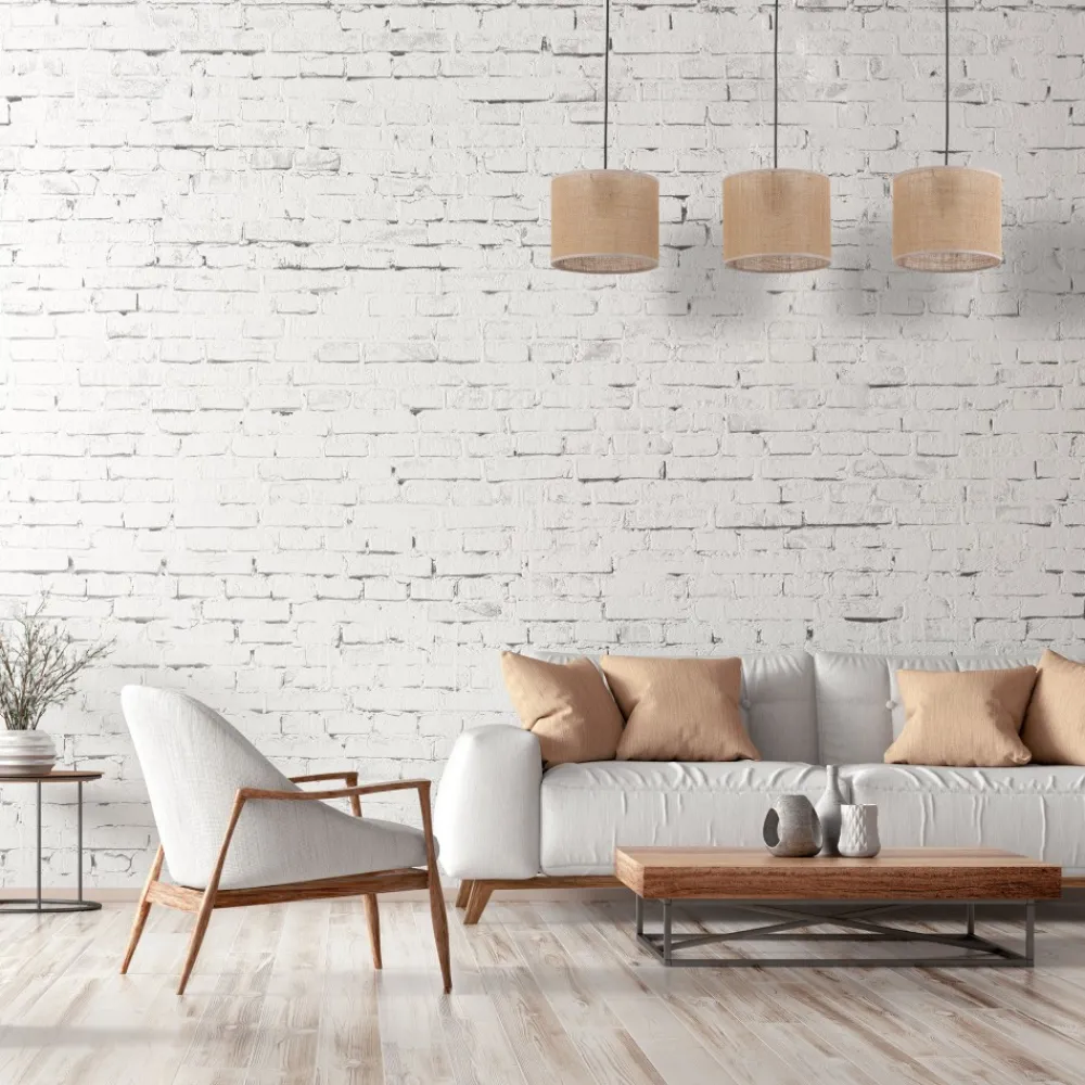 Lampa Wisząca JUTA Czarny Brązowy Boho Abażury 3xE27 * TK Lighting