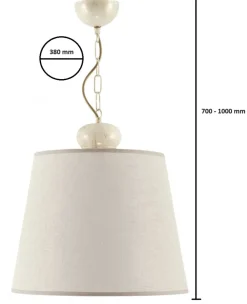 Lampa Wisząca KAMELIA Beżowy Abażur 1xE27 38 cm * Jupiter Best