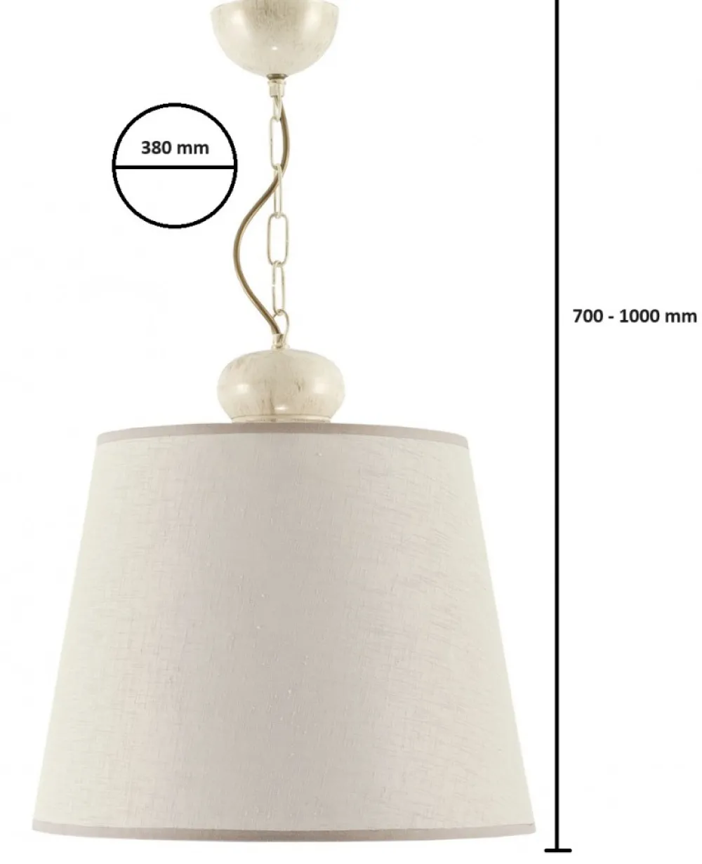 Lampa Wisząca KAMELIA Beżowy Abażur 1xE27 38 cm * Jupiter Best
