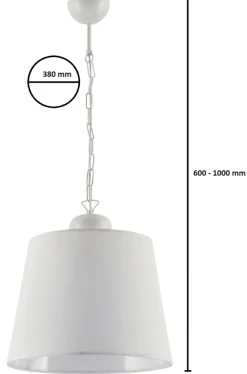 Lampa Wisząca KAMELIA Biały Abażur 1xE27 38 cm * Jupiter Sale