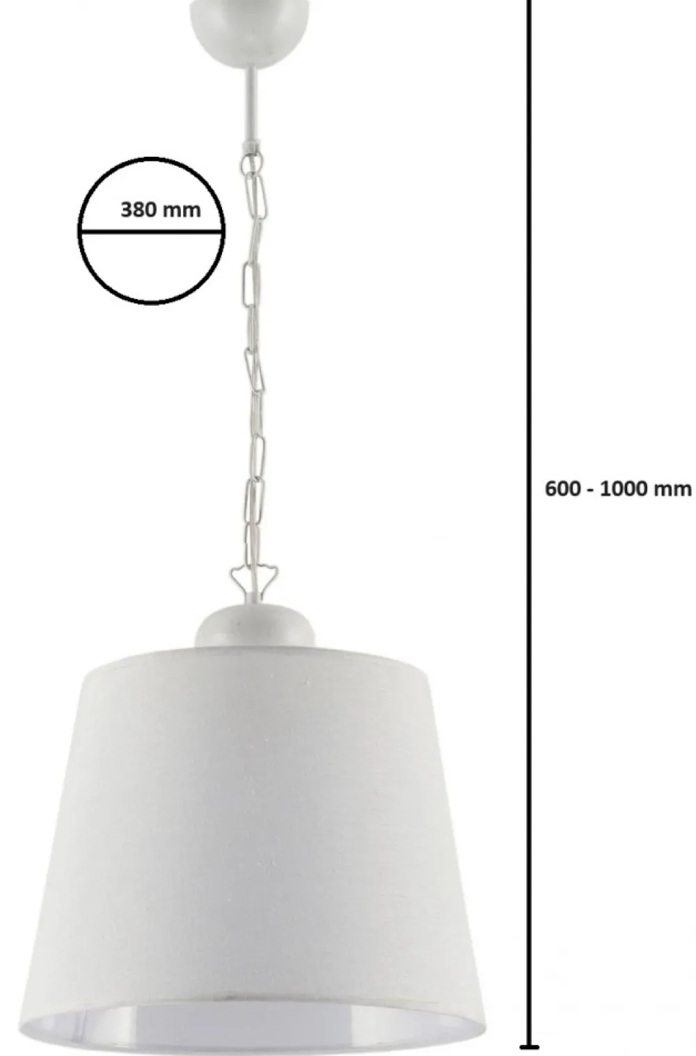 Lampa Wisząca KAMELIA Biały Abażur 1xE27 38 cm * Jupiter Sale