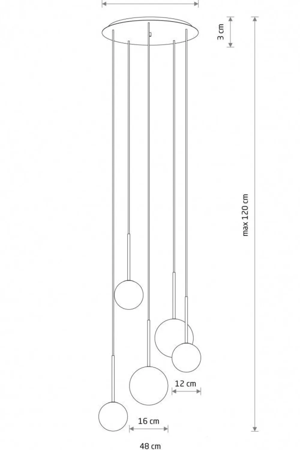 Lampa wisząca KARO klosze kule 5xG9 * Nowodvorski Discount