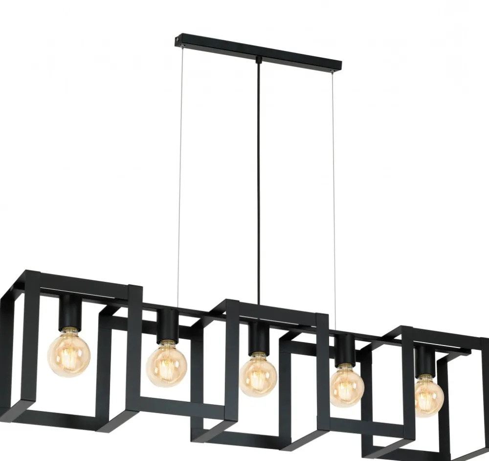 Lampa Wisząca KARTEL Czarny 5xE27 * Luminex Hot