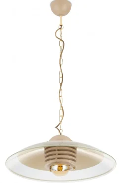 Lampa Wisząca Kitchen Beżowa Szkło 1xE27 47 cm * HowHomely Online