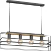 Lampa Wisząca KORTEZ Czarny Brązowy 4xE27