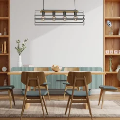 Lampa Wisząca KORTEZ Czarny Brązowy 3xE27 * Luminex Sale