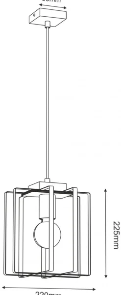 Lampa Wisząca KORTEZ Czarny Brązowy 1xE27 22cm