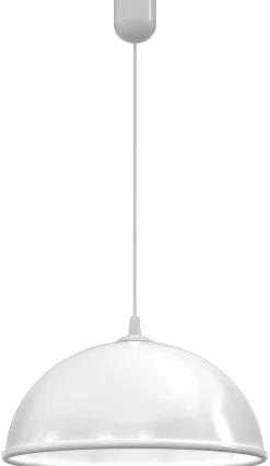 Lampa Wisząca KUCHNIA Biały Klosz z Tworzywa 1xE27 41cm * Luminex Clearance