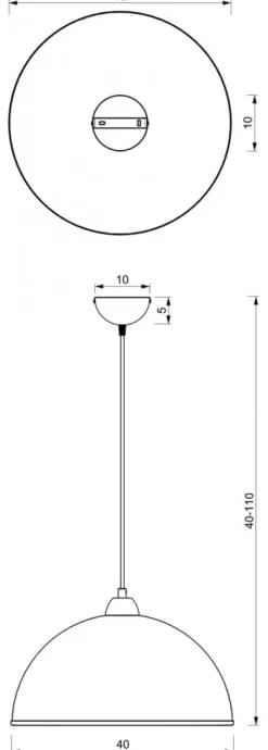 Lampa Wisząca KUCHNIA Srebrny Klosz z Tworzywa 1xE27 41cm * Luminex Clearance