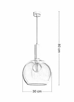 Lampa Wisząca LAF Biały Bursztynowy Szklany Klosz 1xE27 30 cm * Jupiter Outlet