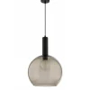 Lampa Wisząca LAF Czarny Dymiony Szklany Klosz 1xE27 30 cm * Jupiter Best