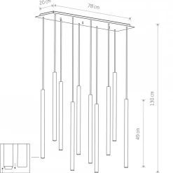 Lampa wisząca LASER czarny/złoty 10xG9 * Nowodvorski