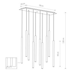 Lampa wisząca LASER multikolor 10xG9 * Nowodvorski Clearance