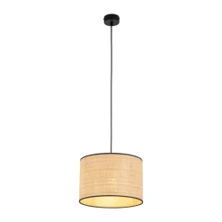 Lampa Wisząca LIBERIA Czarny Brązowy Abażur 1xE27 30cm * TK Lighting Hot