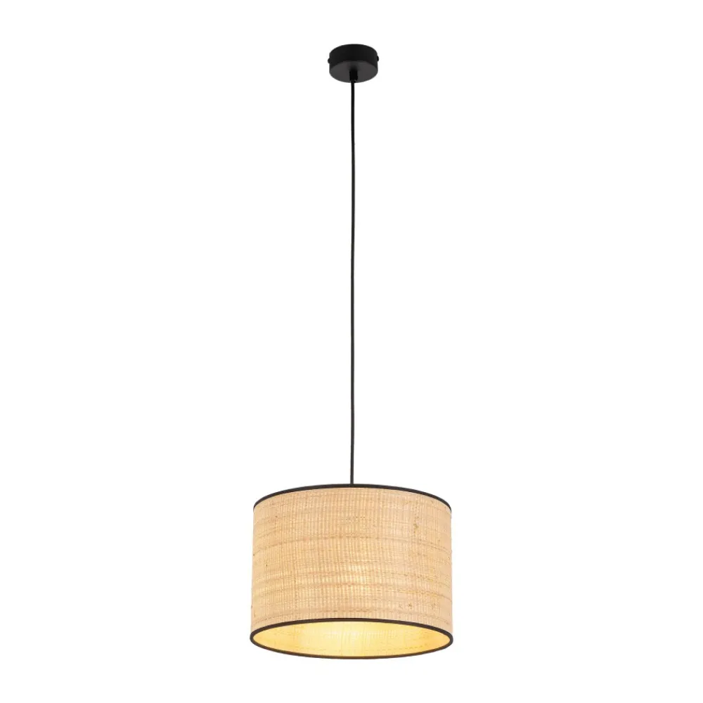 Lampa Wisząca LIBERIA Czarny Brązowy Abażur 1xE27 30cm * TK Lighting Hot