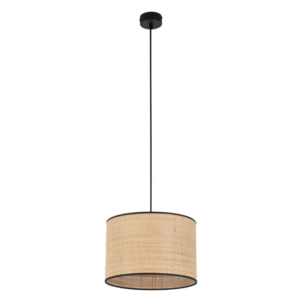 Lampa Wisząca LIBERIA Czarny Brązowy Abażur 1xE27 30cm * TK Lighting Hot