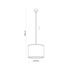 Lampa Wisząca LIBERIA Czarny Brązowy Abażur 1xE27 30cm * TK Lighting Hot