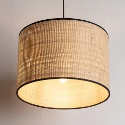 Lampa Wisząca LIBERIA Czarny Brązowy Abażur 1xE27 30cm * TK Lighting Hot