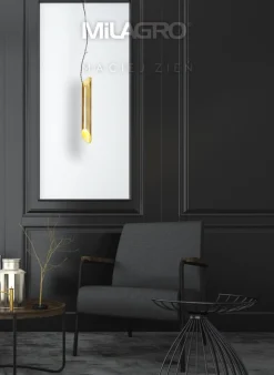 Lampa Wisząca LIBRA Złoty Tuba 1xE14 6cm * Eko-light New
