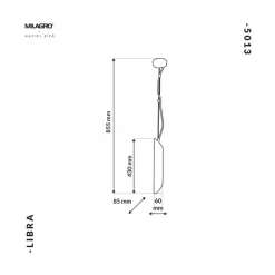 Lampa Wisząca LIBRA Złoty Tuba 1xE14 6cm * Eko-light New