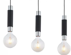 Lampa Wisząca LILE Czarny Srebrny 3xE27 * Jupiter New