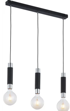 Lampa Wisząca LILE Czarny Srebrny 3xE27 * Jupiter New