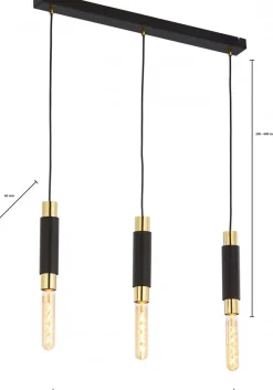 Lampa Wisząca LILE Czarny Złoty 3xE27 * Jupiter Hot