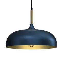 Lampa Wisząca LINCOLN Niebieski Złoty Metalowy Klosz 1xE27 35cm * Eko-light
