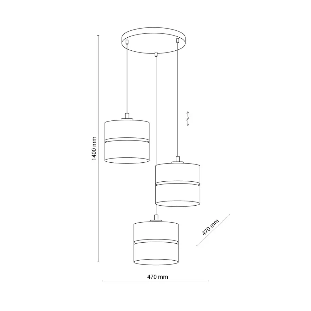 Lampa Wisząca LINOBIANCO Biały Brązowy Boho Abażury 3xE27 * TK Lighting Discount