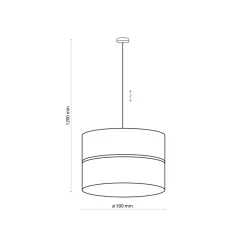 Lampa Wisząca LINOBIANCO Biały Brązowy Boho Abażur 1xE27 50cm * TK Lighting Best