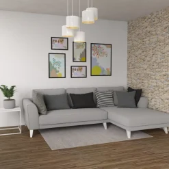 Lampa Wisząca LOFT SHADE Biały Złoty Klosz z Tworzywa 5xE27 * Luminex Sale