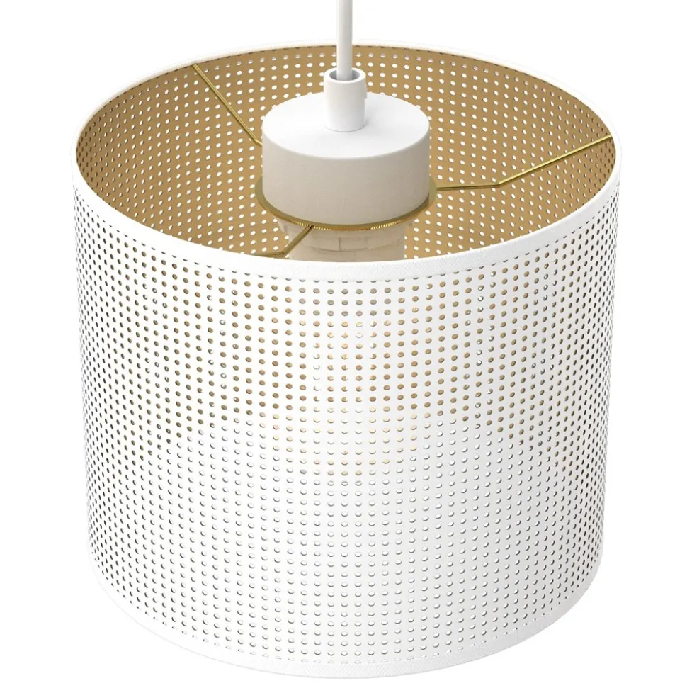 Lampa Wisząca LOFT SHADE Biały Złoty Klosz z Tworzywa 3xE27 Plafon