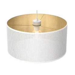Lampa Wisząca LOFT SHADE Biały Złoty Klosz z Tworzywa 1xE27 40cm