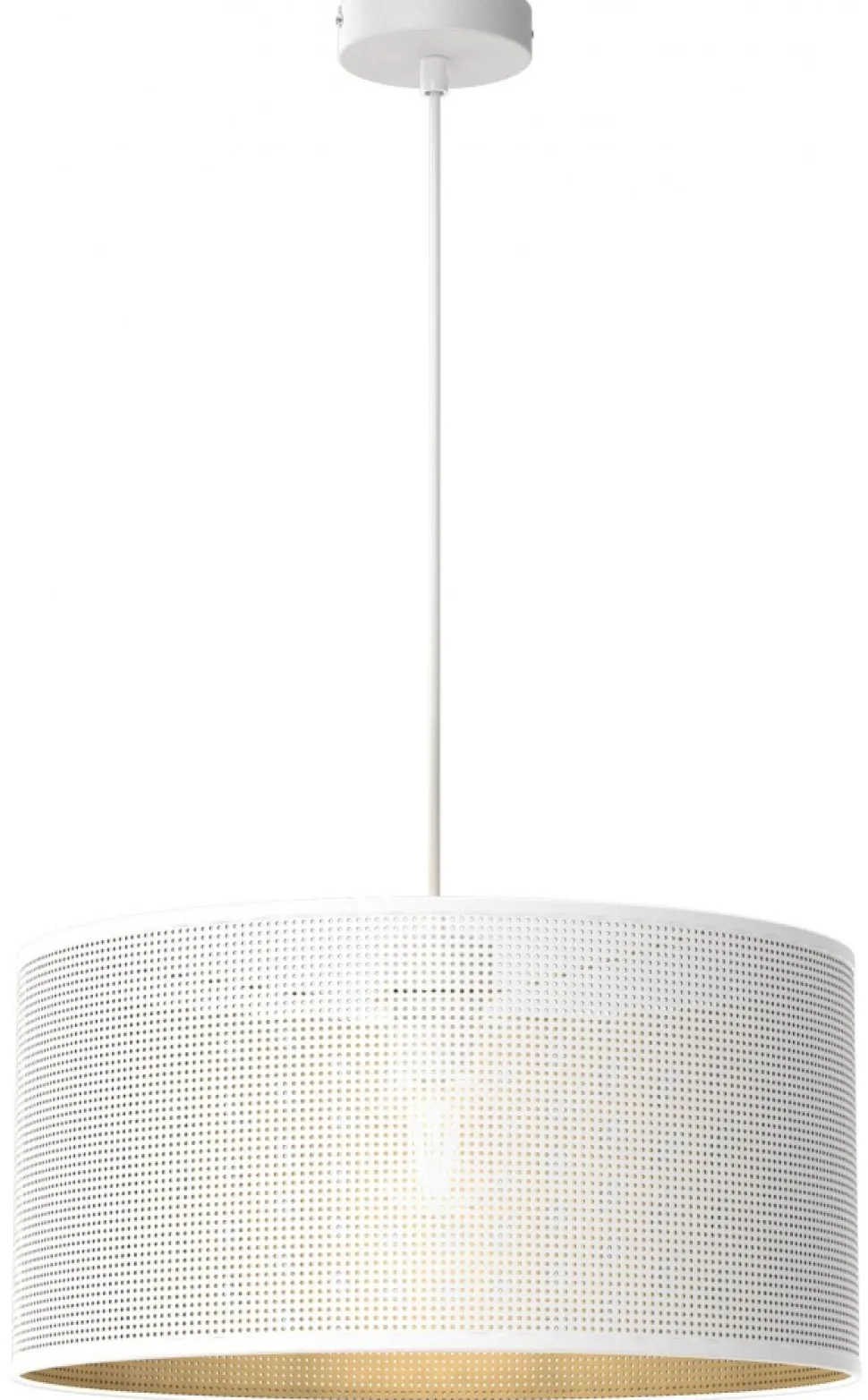 Lampa Wisząca LOFT SHADE Biały Złoty Klosz z Tworzywa 1xE27 40cm