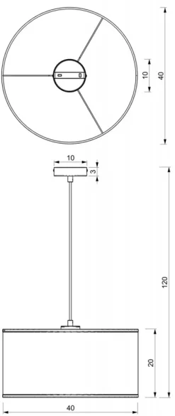 Lampa Wisząca LOFT SHADE Biały Złoty Klosz z Tworzywa 1xE27 40cm