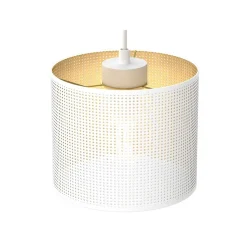 Lampa Wisząca LOFT SHADE Biały Złoty Klosz z Tworzywa 1xE27 18cm