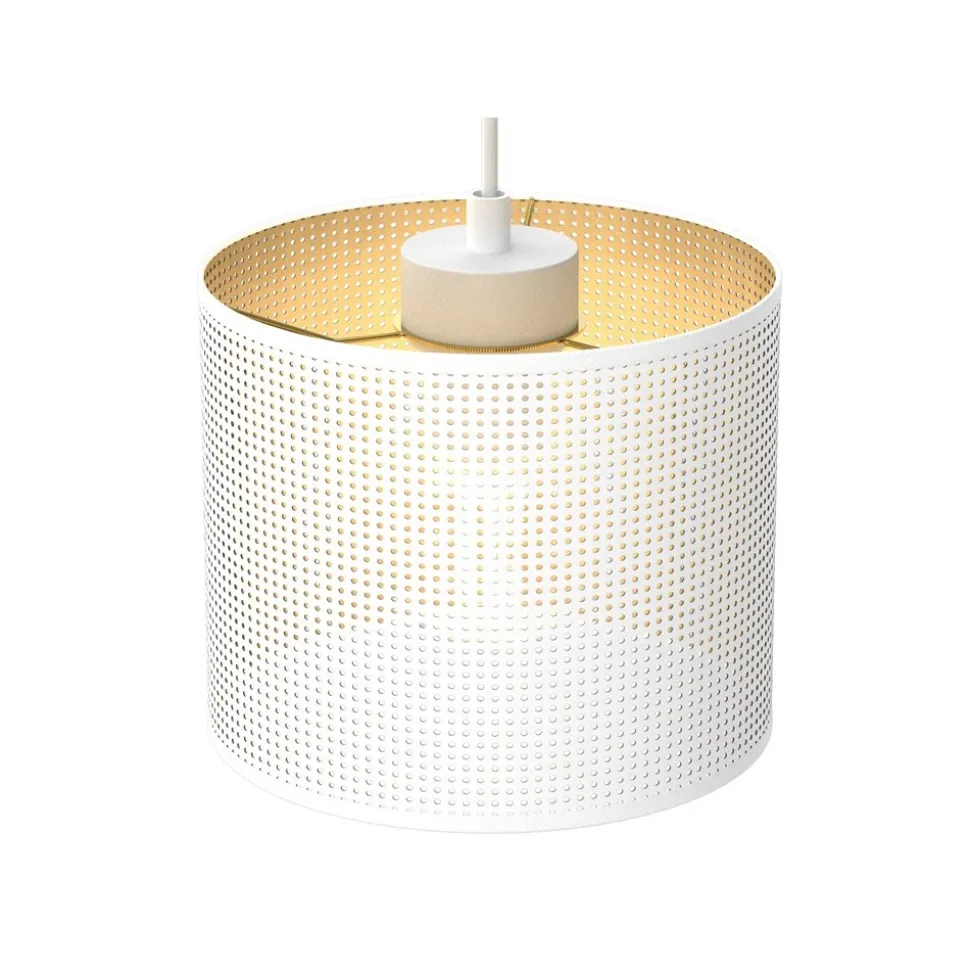 Lampa Wisząca LOFT SHADE Biały Złoty Klosz z Tworzywa 1xE27 18cm