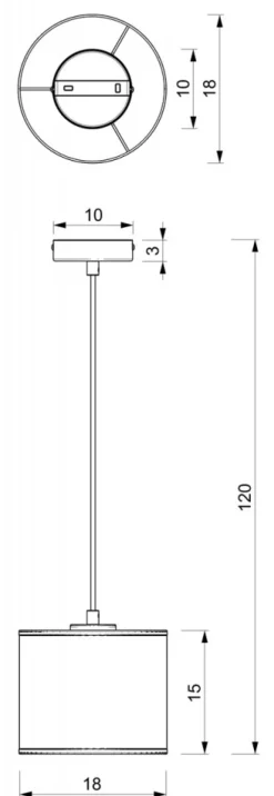 Lampa Wisząca LOFT SHADE Biały Złoty Klosz z Tworzywa 1xE27 18cm