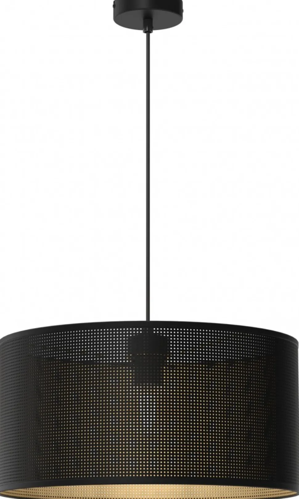 Lampa Wisząca LOFT SHADE Czarny Złoty Klosz z Tworzywa 1xE27 25cm * Luminex Online