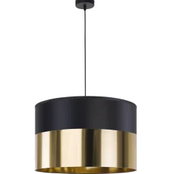 Lampa Wisząca LONDYN Czarny Złoty Abażur 1xE27 50cm * TK Lighting Hot
