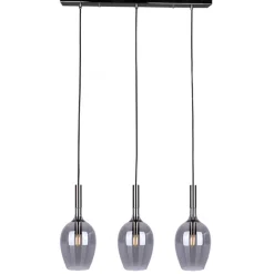 Lampa Wisząca LUGANO Czarny Szklane Klosze 3xE14 * Eko-light New