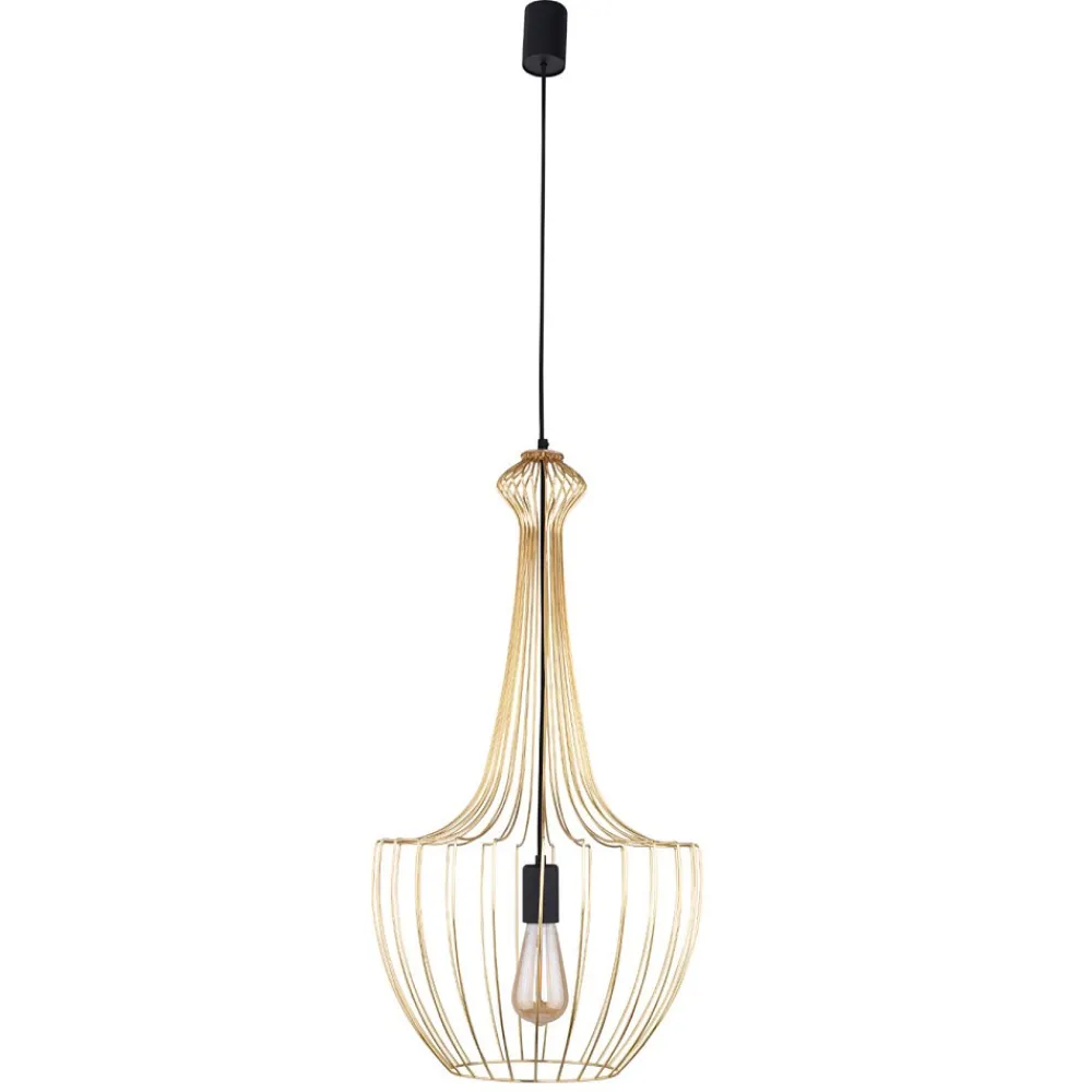 Lampa Wisząca LUKSOR Złoty Metalowy Klosz 1xE27 37cm * Nowodvorski Online