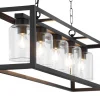 Lampa Wisząca MACARI Czarny Szklane Klosze 5xE27 * Jupiter