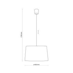 Lampa Wisząca MAJA Szary Abażur 1xE27 45cm * TK Lighting