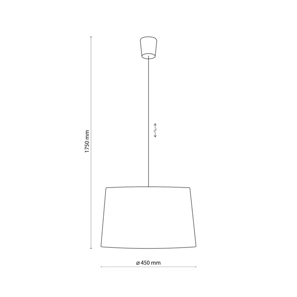 Lampa Wisząca MAJA Szary Abażur 1xE27 45cm * TK Lighting