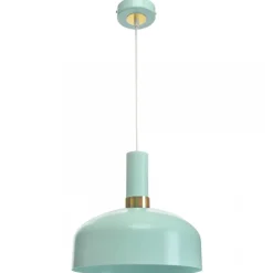 Lampa Wisząca MALMO Zielony Złoty Metalowy Klosz 1xE27 30cm * Eko-light New